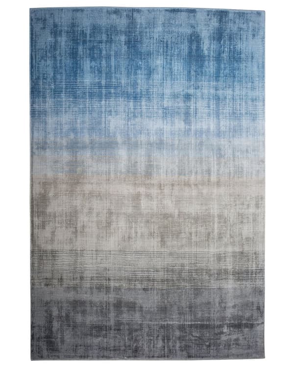 Teppe Grå Blå 140 x 200 cm Ombreeffekt Viskose Moderne Stue