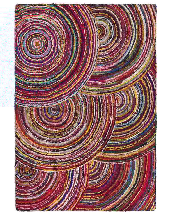 Teppe Flerfarget bomull 160 x 230 cm Flettet Bohemian Abstrakt Håndlaget teppe
