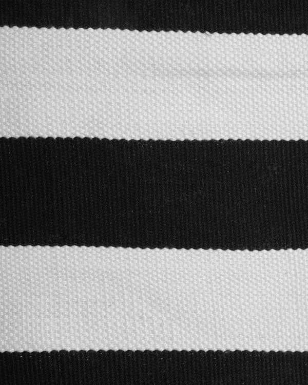 Teppe Svart Hvit Stoff 160 x 230 cm Innendørs Utendørs Stripemønster Moderne