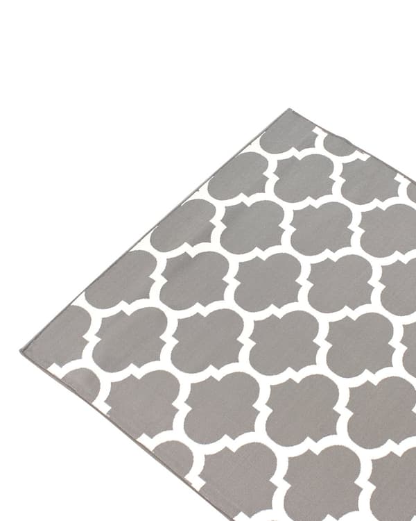 Gulvteppe Grå Stoff 140 x 200 cm Vendbart Utendørs Innendørs Marokkansk