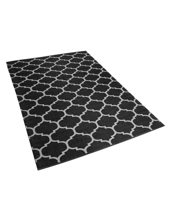 Gulvteppe Svart og Hvit Syntetisk Skinn 140 x 200 cm Rektangulær Moderne Design