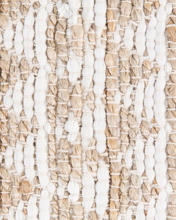Teppe Beige Jute- og Bomullsblanding 160 x 230 cm Håndvevd Geometrisk Mønster