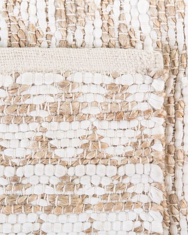 Teppe Beige Jute- og Bomullsblanding 160 x 230 cm Håndvevd Geometrisk Mønster