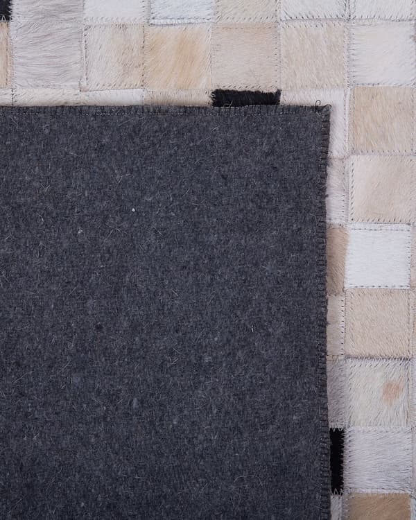 Gulvteppe Teppe Svart Beige Kuskinn 160 x 230 cm Patchwork-mønster Rektangulært