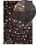 Miniatyrbilde 1 av 6: Teppe Brun Skinn 160 x 230 cm Okseskinn Håndlaget Lappeteknikk Dekorativt Moderne Stue Soverom