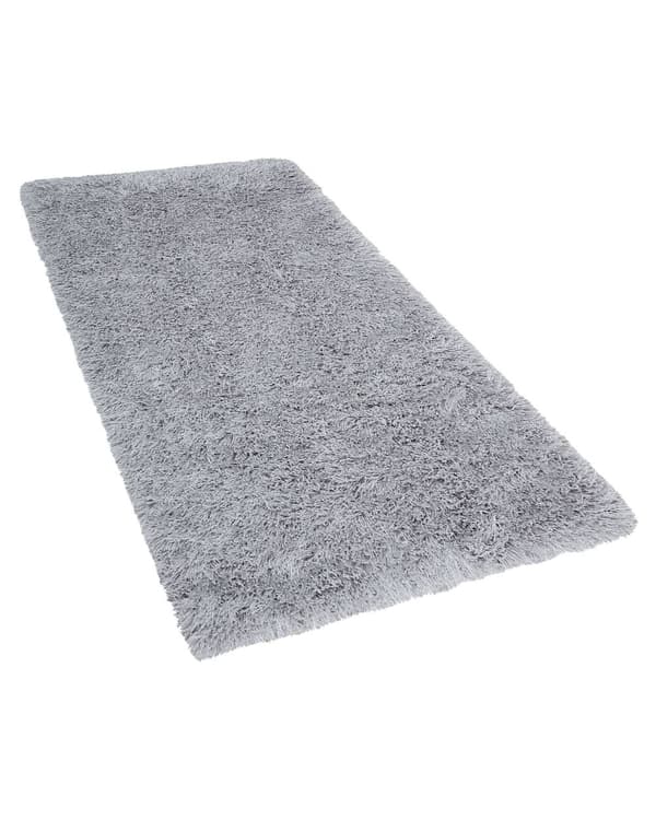 Teppe Grå Polyester 80 x 150 cm Shaggy Mykt Dekorativt Soverom Stue Moderne