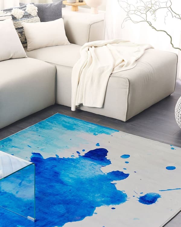 Teppe Flerfarget Polyester 140 x 200 cm Abstrakt mønster med malingsflekker Antiskli Moderne design Tilbehør Tekstiler