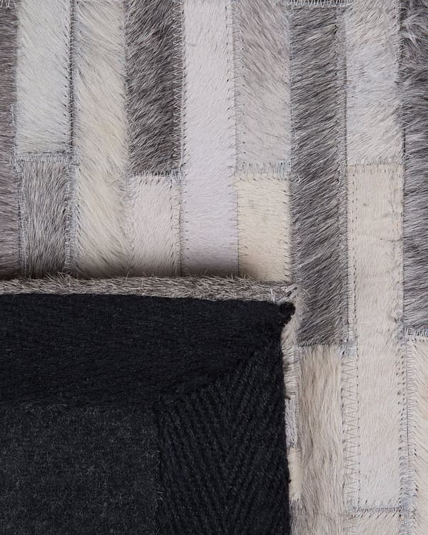 Gulvteppe Grå Skinn 160 x 230 cm Patchwork Kuskinn Rektangulær Moderne