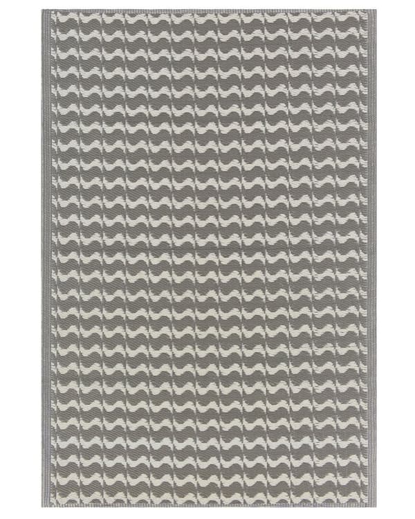 Utendørs Teppe Grå Syntetiske Materialer Rektangulært 120 x 180 cm Geometrisk Bølgemønster Balkongtilbehør
