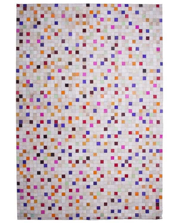 Gulvteppe Flerfarget Okseskinn Patchwork-mønster Rektangulært 140 x 200 cm