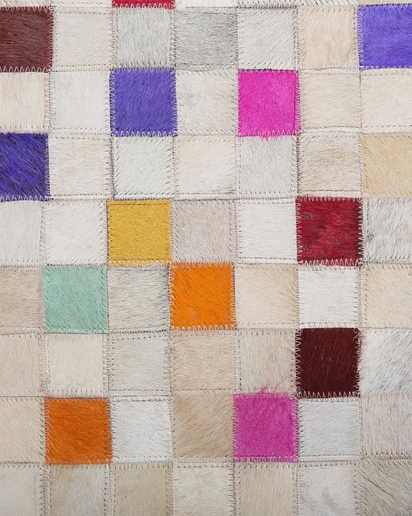 Gulvteppe Flerfarget Okseskinn Patchwork-mønster Rektangulært 140 x 200 cm
