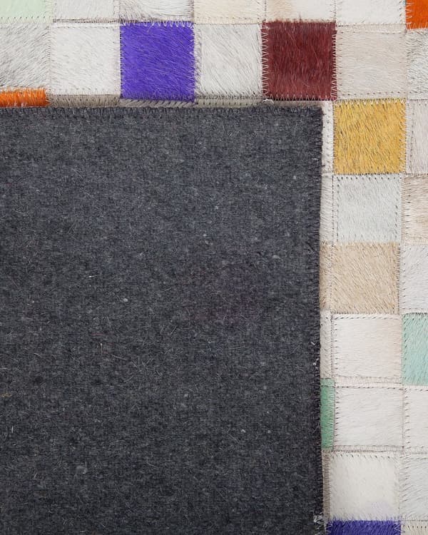 Gulvteppe Flerfarget Okseskinn Patchwork-mønster Rektangulært 140 x 200 cm