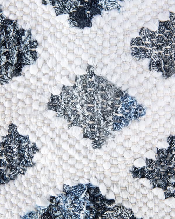Teppe Blå Jute 140 x 200 cm Quatrefoil trellis Håndvevd Boligtekstil Orientalsk Klassisk Tradisjonelt