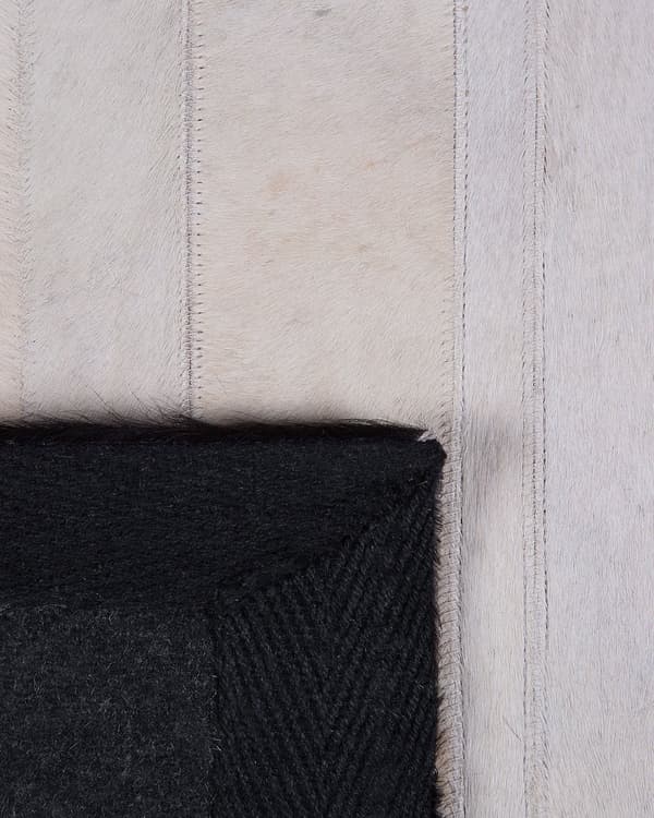 Gulvteppe Svart Beige Lær 160 x 230 cm Rektangulært Patchwork Håndlaget