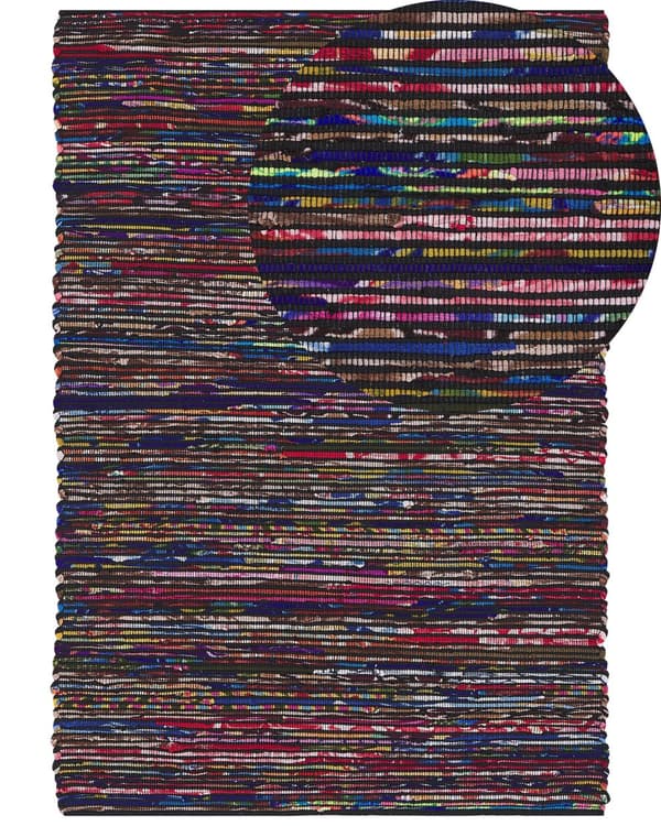 Teppe Mørk Flerfarget Bomull 160 x 230 cm Rektangulært Håndlaget Boho Eklektisk