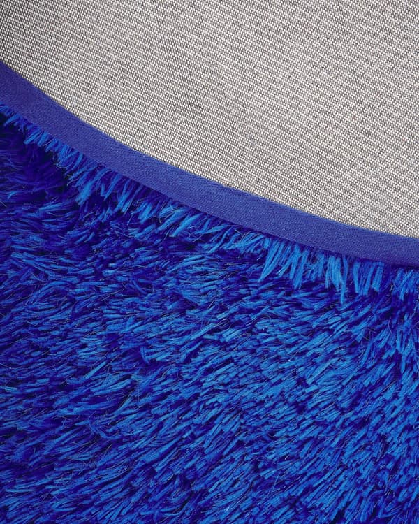Teppe Blå Polyester ø 140 cm Shaggy Mykt Dekorativt Soverom Stue Moderne