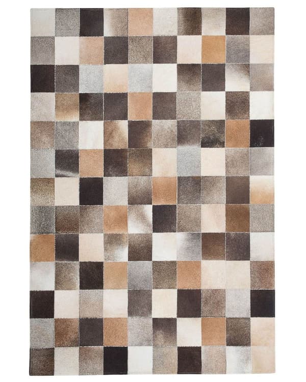 Teppe i Flerfarget Okseskinn 200 x 300 cm Rektangulært Håndlaget Lappeteppe