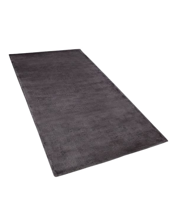 Gulvteppe Mørkegrå Grå Viskose 80 x 150 cm Tuftet med lav luv Moderne Skandinavisk