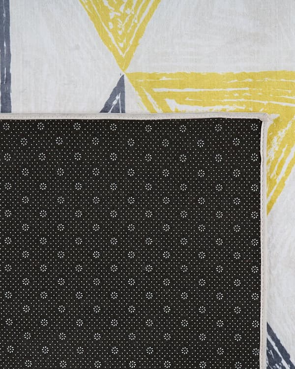 Grått og Gult Teppe med Trykt Geometrisk Mønster 160 x 230 cm med Lav Luv