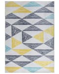 Miniatyrbilde 1 av 6: Grått og Gult Teppe med Trykt Geometrisk Mønster 160 x 230 cm med Lav Luv