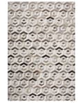 Miniatyrbilde 4 av 6: Rektangulært Teppe i Beige og Brunt Okseskinn 140 x 200 cm Lappeteppe Geometrisk Mønster Retro