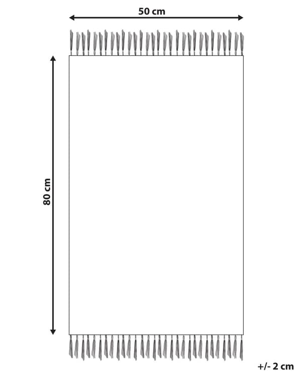 Løperteppe Beige Jute og Bomull 50 x 80 cm Frynsete Håndvevd Boho Gang Soverom