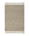 Miniatyrbilde 4 av 6: Løperteppe Beige Jute og Bomull 50 x 80 cm Frynsete Håndvevd Boho Gang Soverom