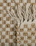 Miniatyrbilde 5 av 6: Løperteppe Beige Jute og Bomull 50 x 80 cm Frynsete Håndvevd Boho Gang Soverom