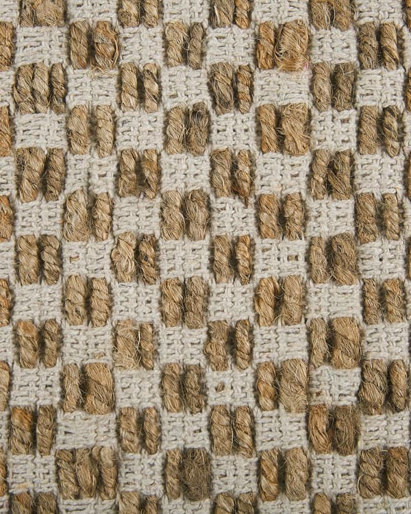 Løperteppe Beige Jute og Bomull 50 x 80 cm Frynsete Håndvevd Boho Gang Soverom
