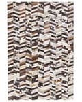 Miniatyrbilde 4 av 6: Gulvteppe Brunt og Hvit Kuskinn 160 x 230 cm Fiskebeinsmønster Patchwork