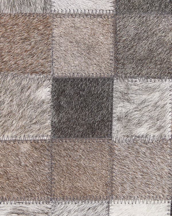 Gulvteppe Brun Grå Kuskinn 160 x 230 cm Patchwork-mønster Egnet for gulvvarme Moderne
