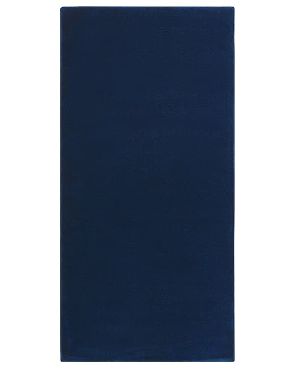 Teppe Marineblå Blå Viskose 80 x 150 cm Håndtuftet med lav luv Moderne Skandinavisk