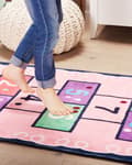 Miniatyrbilde 4 av 6: Rosa Hopscotch-mønster 80 x 150 cm Løpebånd med Lav Luv til Barn