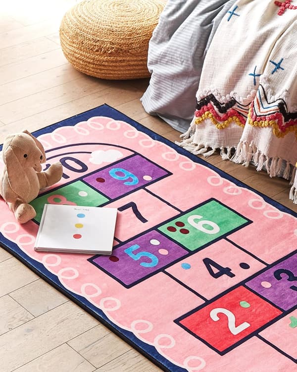 Rosa Hopscotch-mønster 80 x 150 cm Løpebånd med Lav Luv til Barn