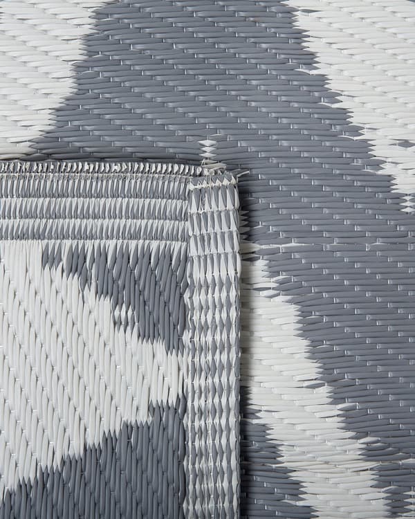 Uteteppe Grå Polypropylen 90 x 180 cm Geometrisk mønster Miljøvennlig materiale Moderne design Gulvteppe Dekorasjon Tekstiler