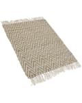 Miniatyrbilde 5 av 7: Gulvteppe Beige Jute Bomull 50 x 80 cm Frynser Håndvevd Boho Gang Soverom