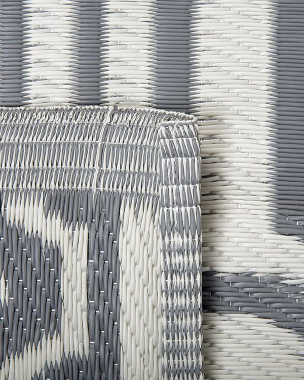 Utendørs Teppe Grå Syntetisk Materiale 90 x 180 cm Vendbart Geometrisk Mønster Miljøvennlig Moderne