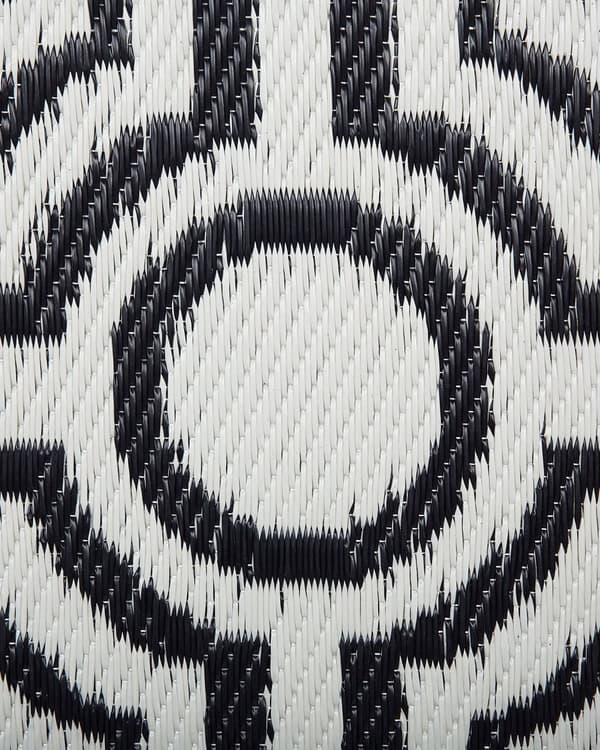 Utendørs Teppe Svart Syntetisk 90 x 180 cm Vendbart Geometrisk Mønster Moderne Design