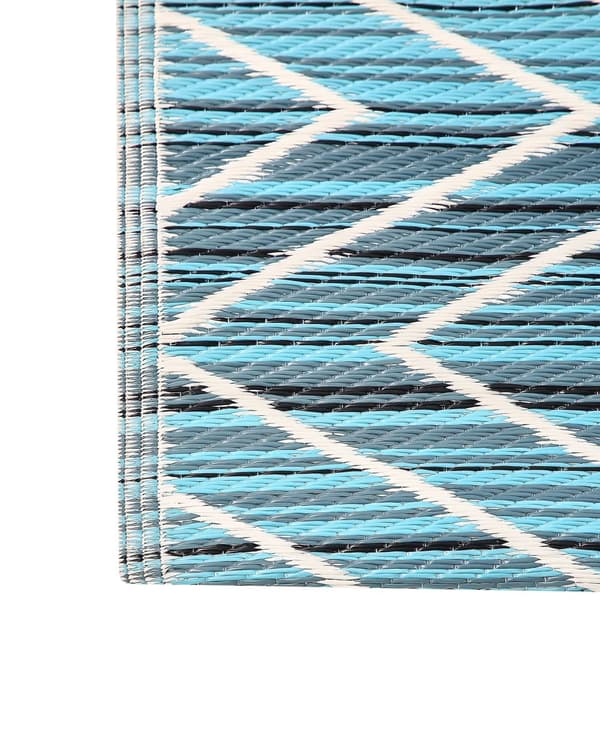 Uteområde Teppe Blå Resirkulert 120 x 180 cm Mønster Polypropylene Terrasse Balkong