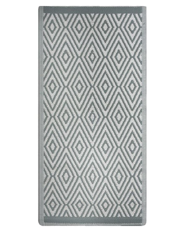 Utendørsteppe Grønn Syntetisk 90 x 150 cm Diamantgeometrisk mønster Miljøvennlig Moderne Minimalistisk