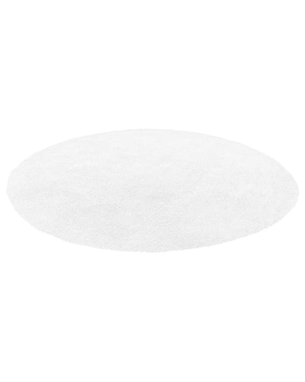 Teppe Hvit Polyester Bomull ø 140 cm Shaggy Rund form Dekorativt Moderne Tilbehør Innredning