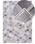 Miniatyrbilde 1 av 8: Gulvteppe Grå Skinn 160 x 230 cm Patchwork Kuskinn Geometrisk Rektangulær Moderne