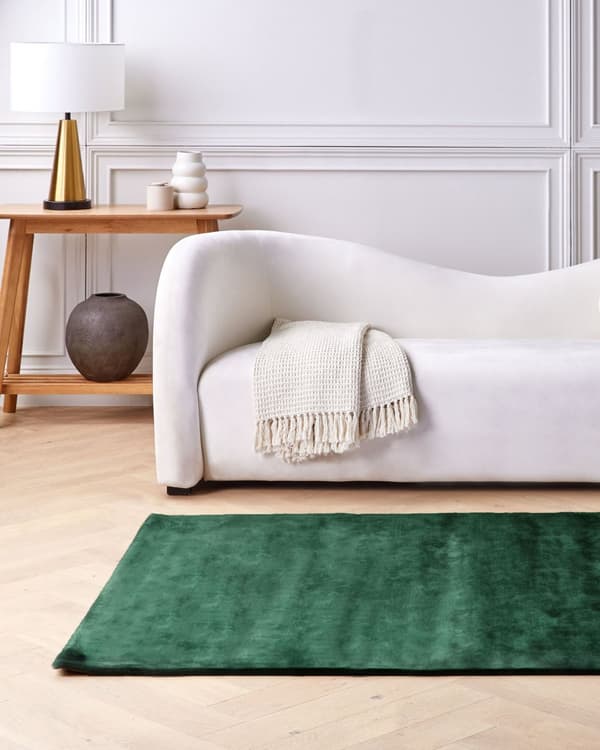 Gulvteppe Grønn Viskose 140 x 200 cm Håndtuftet med lav luv Moderne Skandinavisk