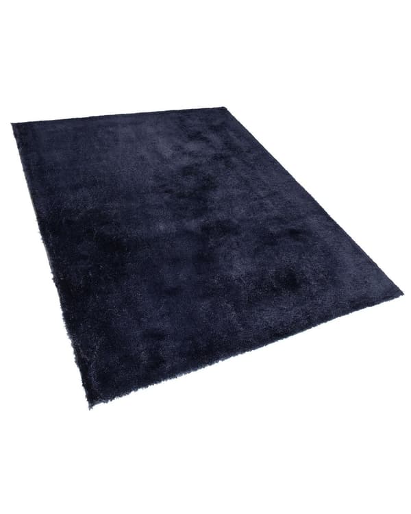 Teppe Blå Bomull Polyester 160 x 230 cm Shaggy Dekorativt Tilbehør Innredning Stue Soverom Moderne