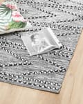Miniatyrbilde 2 av 6: Teppe Svart med Hvit 80 x 150 cm Tufted Geometrisk Mønster