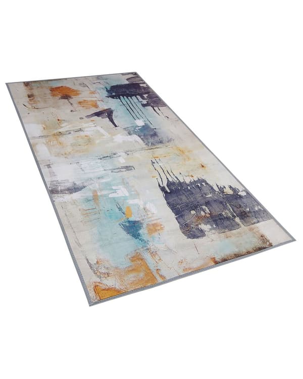 Teppe Flerfarget 80 x 150 cm Abstrakt Malingseffekt Trykt Lav Haug Moderne