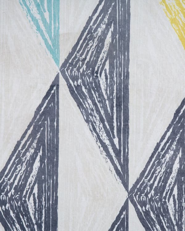 Grått og Gult Teppe med Trykt Geometrisk Mønster 80 x 150 cm med Lav Luv
