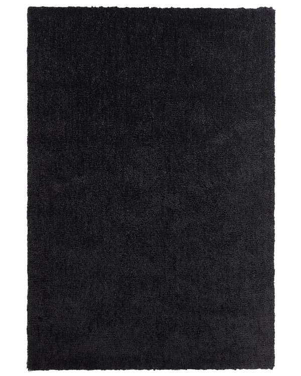 Teppe Svart Polyester Bomull 140 x 200 cm Shaggy Dekorativt Moderne Tilbehør Innredning