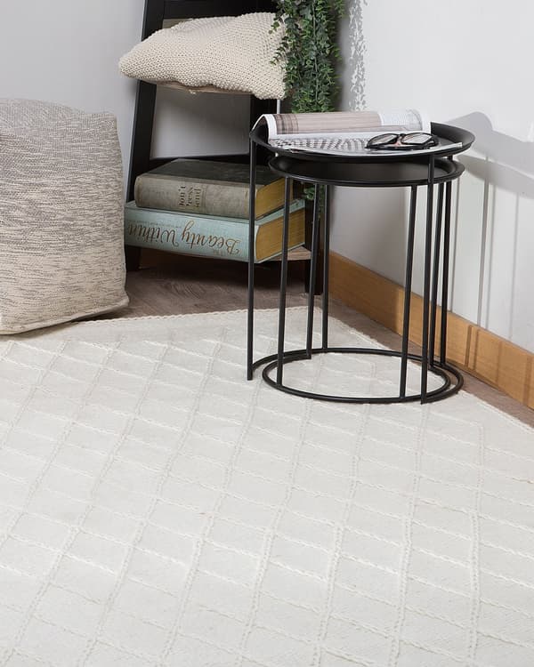Gulvteppe Ull Viskose 160 x 230 cm Rektangulær Håndvevd Strikket Teppe
