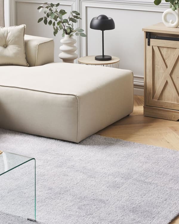 Teppe Lysegrå Polyester Bomull 140 x 200 cm Shaggy Dekorativt Moderne Tilbehør Innredning
